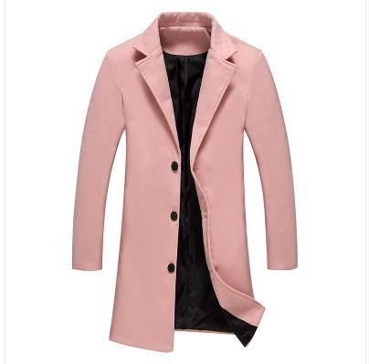 951537658368 Autumn And Winter New Mens Solid Color Casual Business Woolen Coats - Image 6