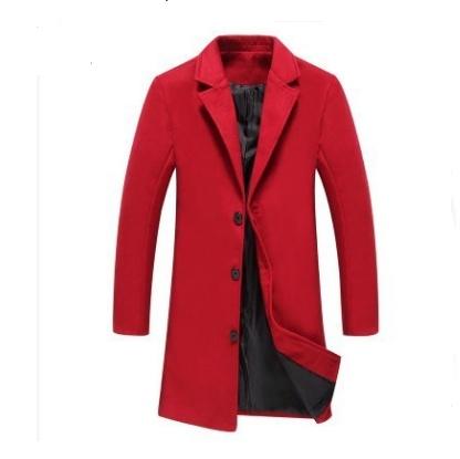 3559004498565 Autumn And Winter New Mens Solid Color Casual Business Woolen Coats - Image 9