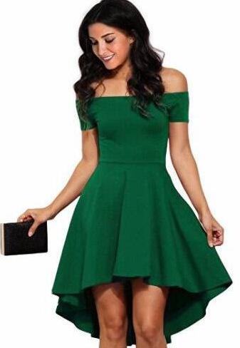 3837697609 1699527329 One Shoulder Short Sleeve And Large Swallowtail Skirt