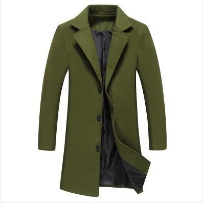 5581525747963 Autumn And Winter New Mens Solid Color Casual Business Woolen Coats - Image 2