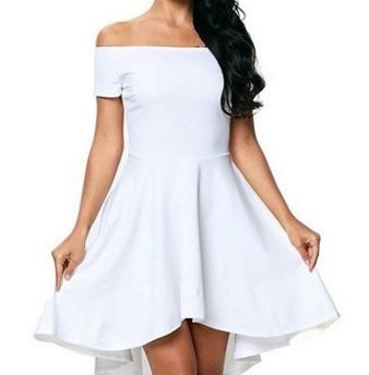 329963576128 One Shoulder Short Sleeve And Large Swallowtail Skirt - Image 8
