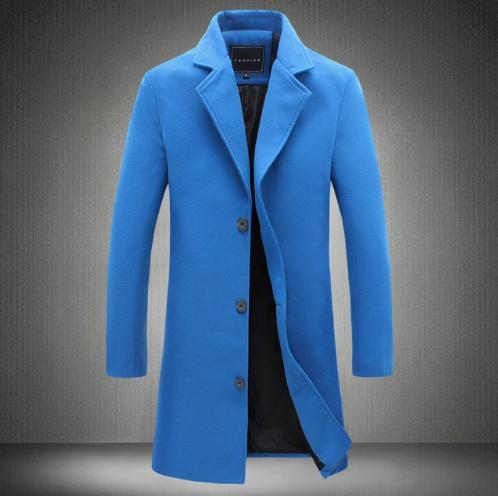 2321450128475 Autumn And Winter New Mens Solid Color Casual Business Woolen Coats - Image 7